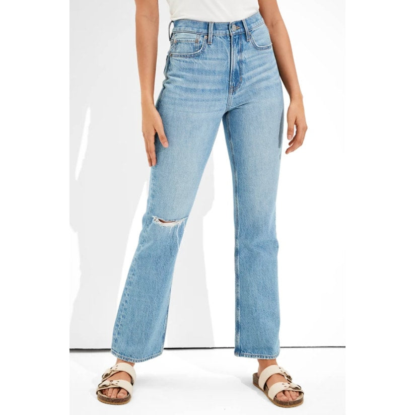 American Eagle Highest Rise 90s Flare Jeans Blue 2 Long