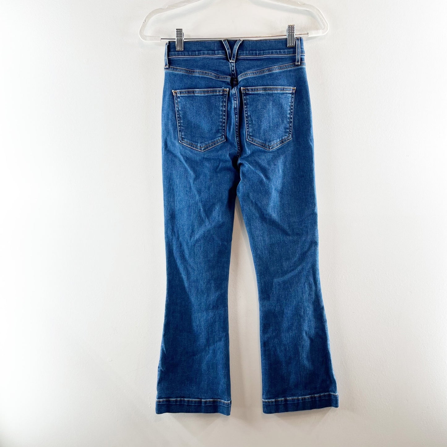 Veronica Beard Carson High Rise Denim Ankle Flare Jeans Bright Blue 26
