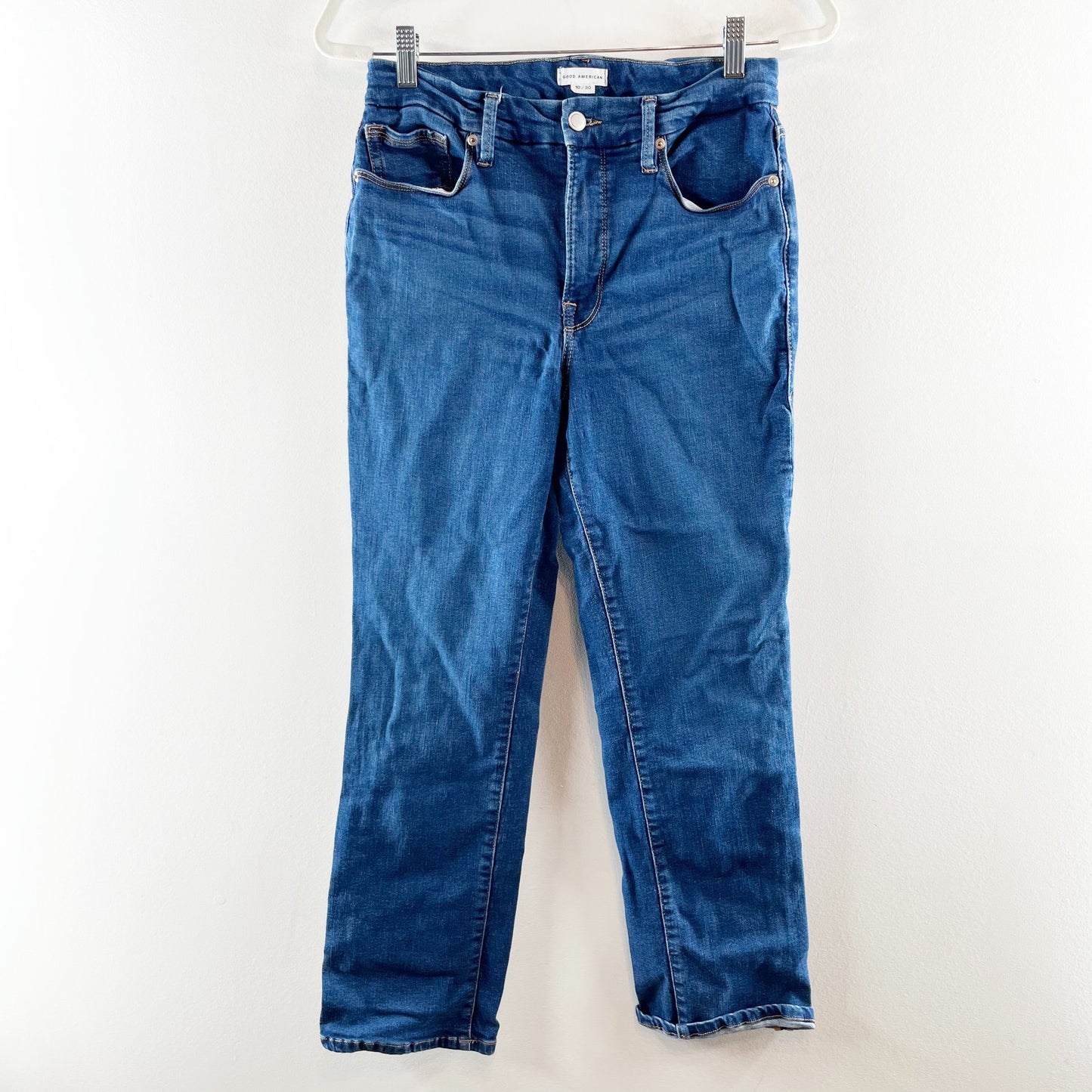 Good American High Rise Good Legs Straight Leg Jeans Blue007 10 / 30