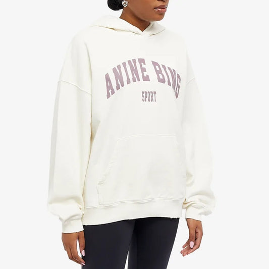 Anine Bing Sport Harvey Organic Cotton Oversized Graphic Sweatshirt White XS