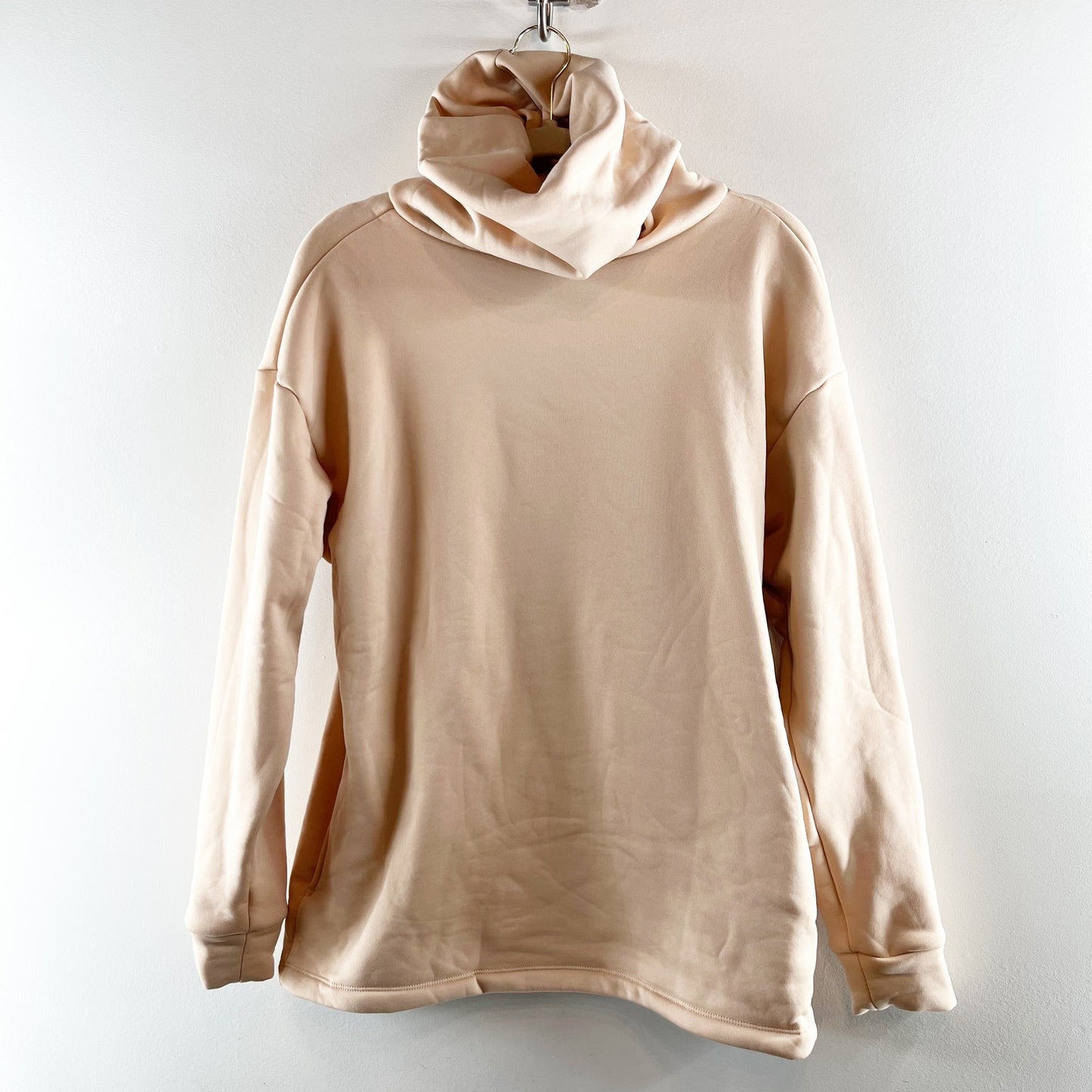 Dudley Stephens Clover Cocoon Cowl Turtleneck Tunic Sweatshirt Blush Beige Small