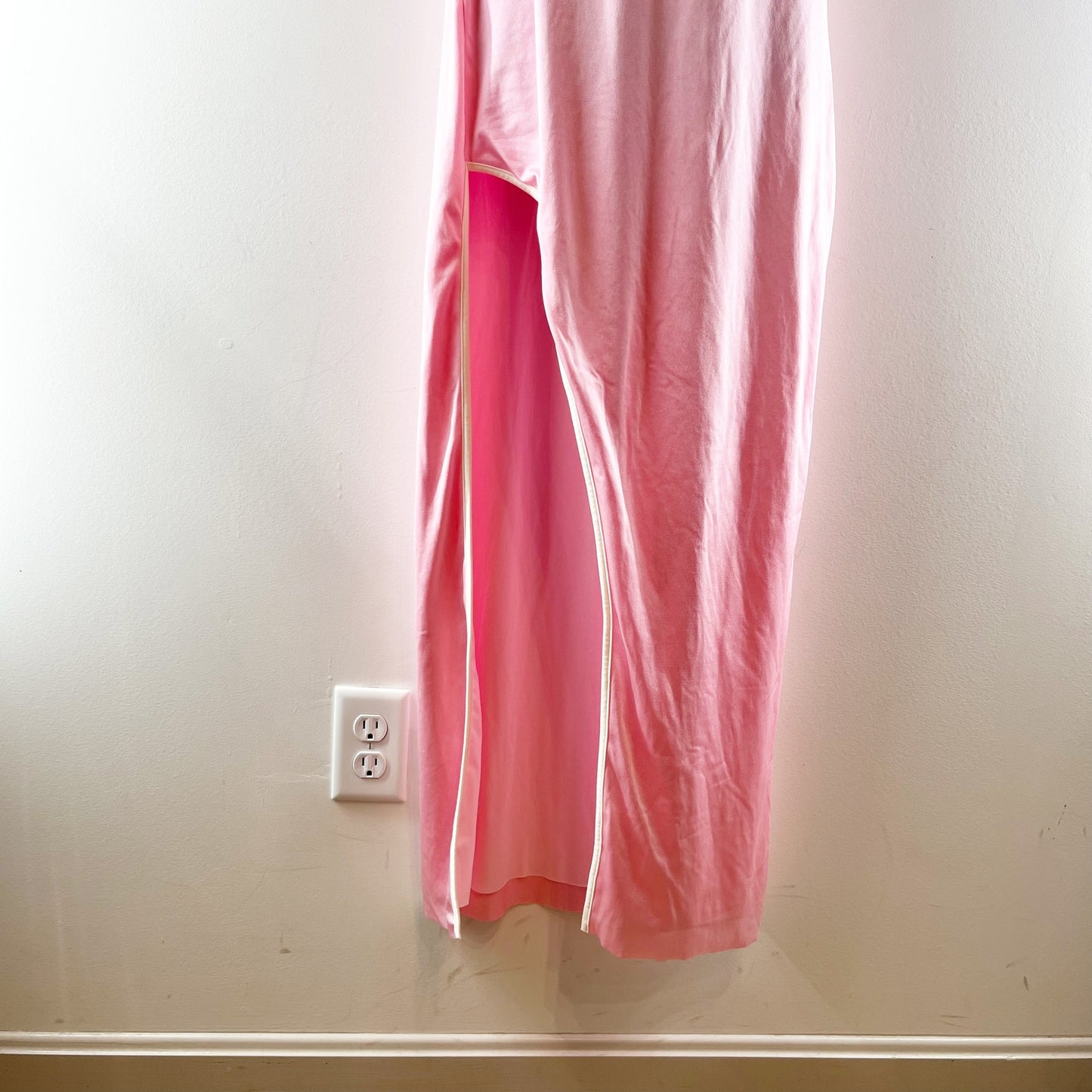 Baobab Anna One Shoulder Maxi Dress with Slit Baby Pink Small