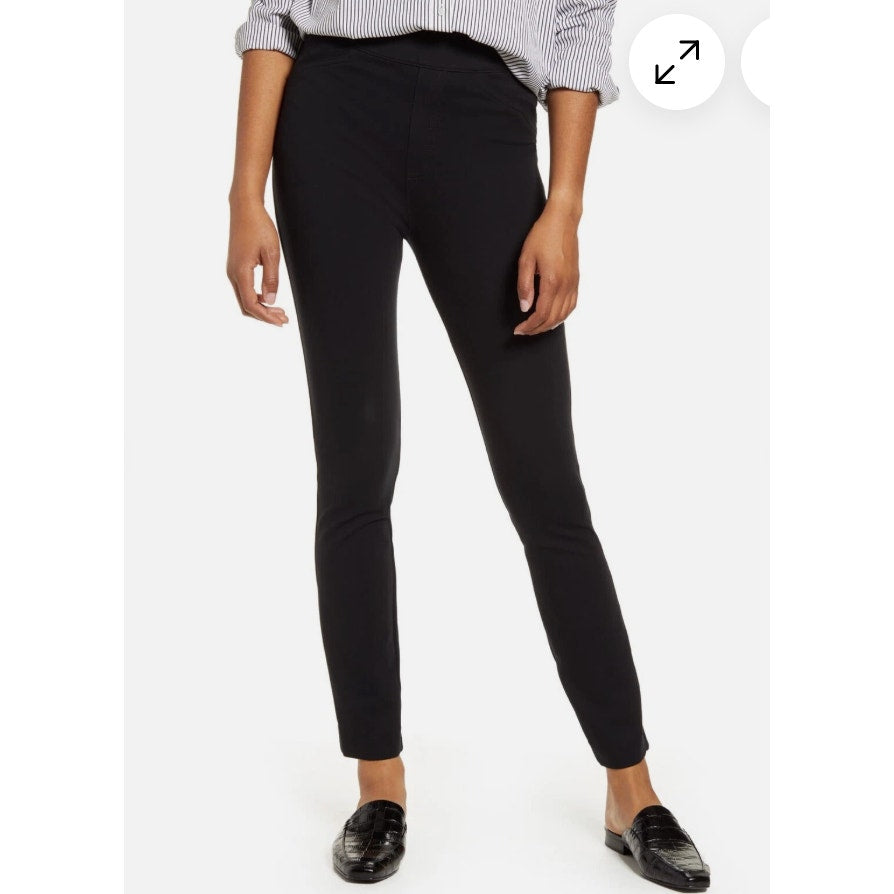 Spanx The Perfect Ponte Ankle Back Seam Pants Black Medium