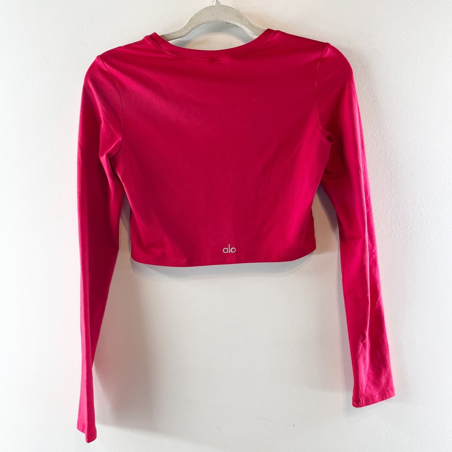 Alo Alosoft Crop Finesse Long Sleeve Top Bold Red Small
