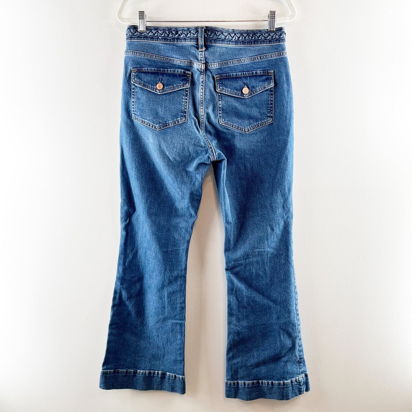 GAP High Rise '70s Flare Leg Braided Waist Jeans Blue 30 / 10