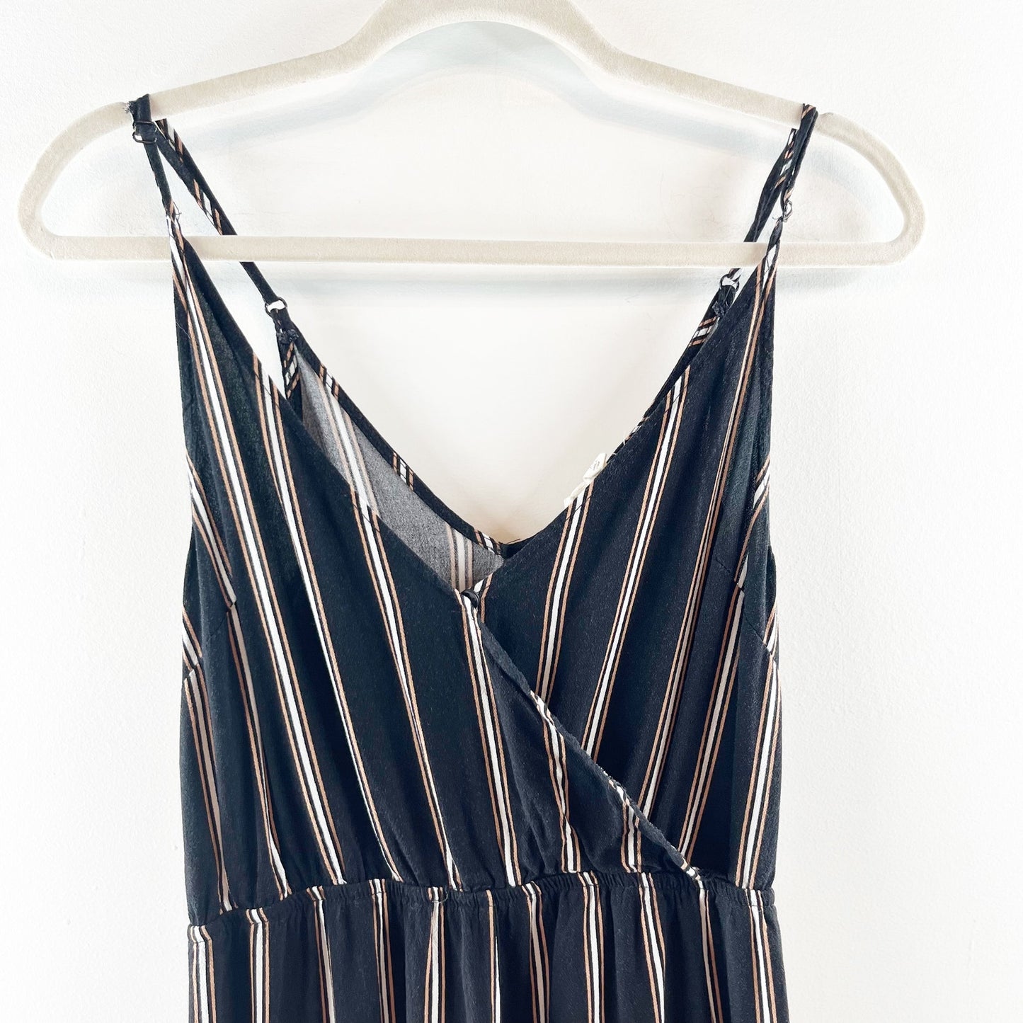 LA Hearts PacSun Striped Tank Cropped Wide Leg Jumpsuit Black XS