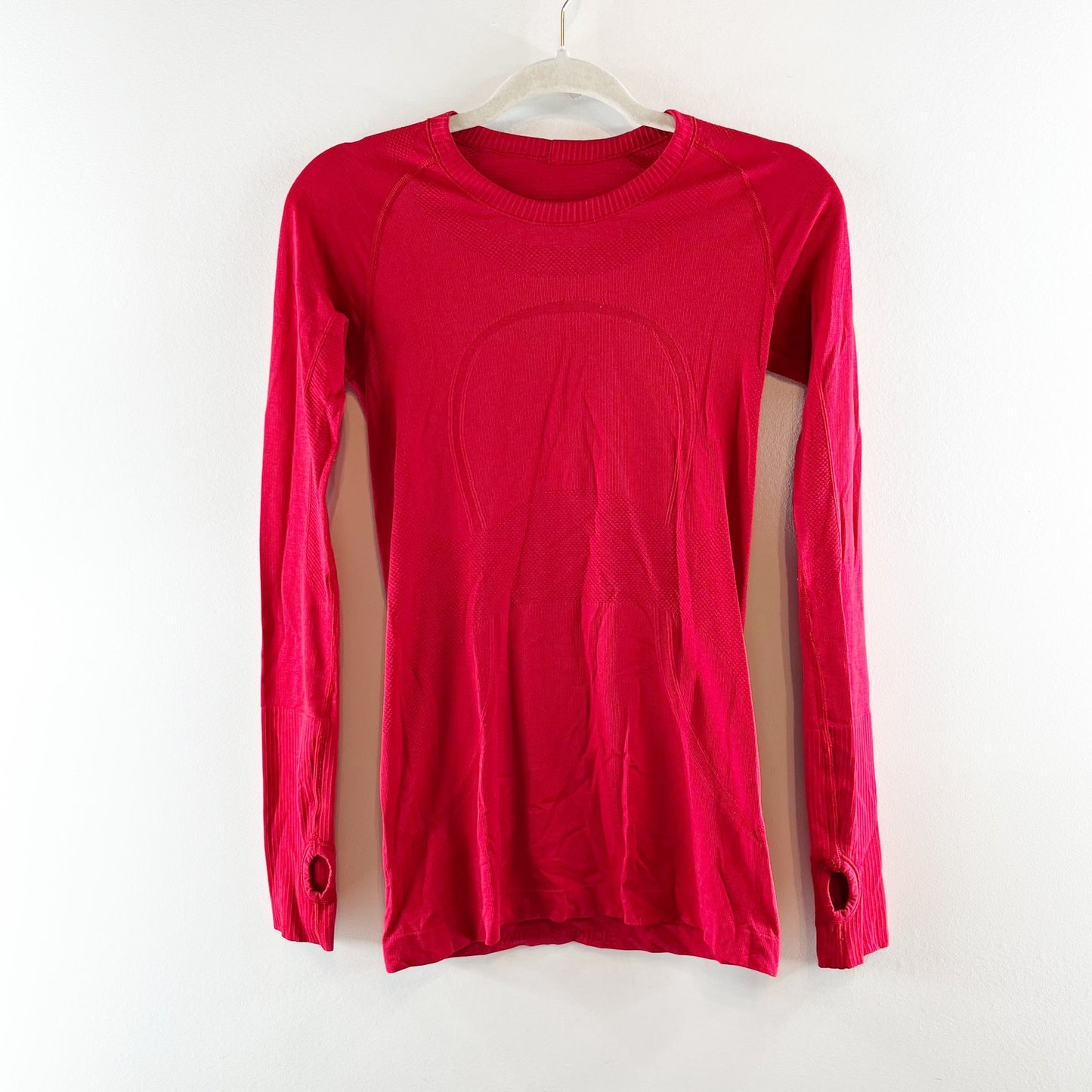 Lululemon Athletica Swiftly Tech Long Sleeve Crew T-Shirt Top Flamenco Red 6