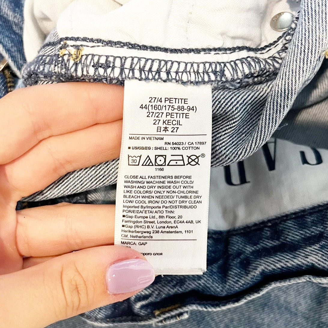 Gap Low Stride Frayed Hem Denim Cut-Off Jean Shorts Medium Indigo 27 Petie