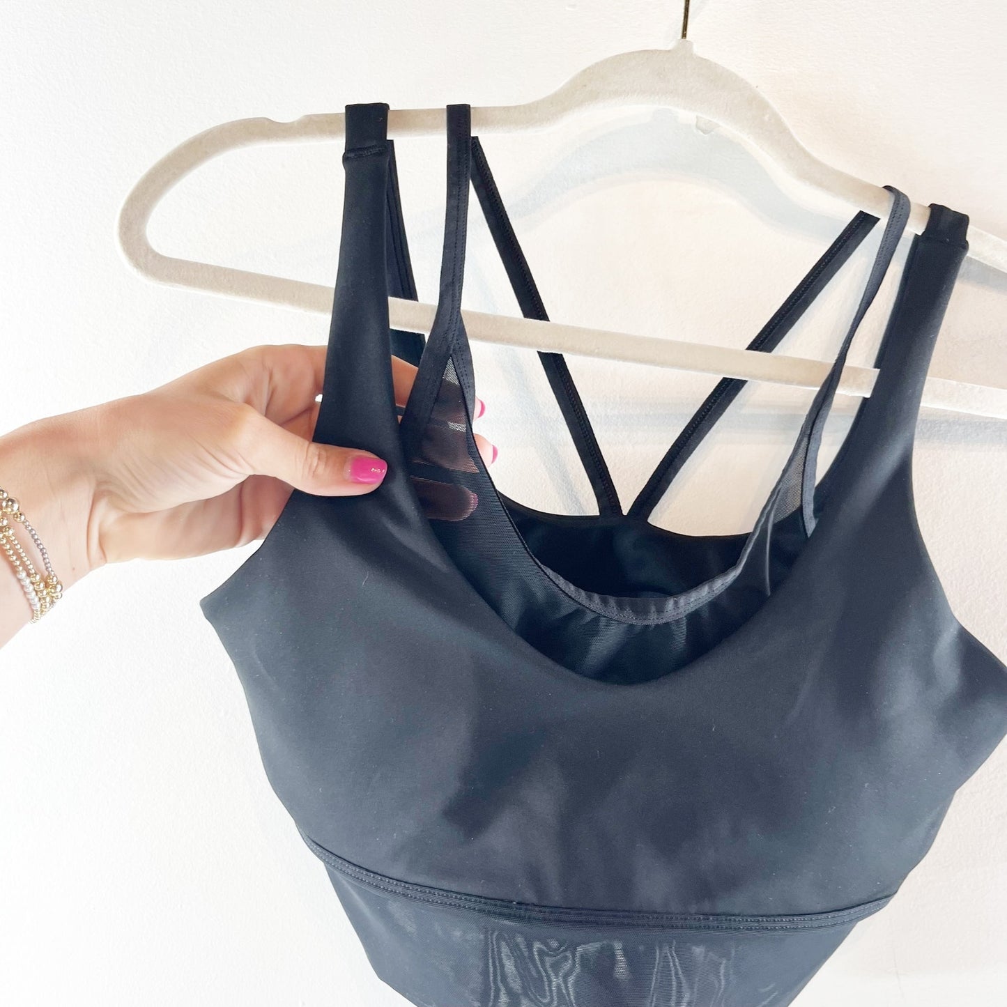 Alo Airlift Double Trouble Layered Sports Bra Black Small