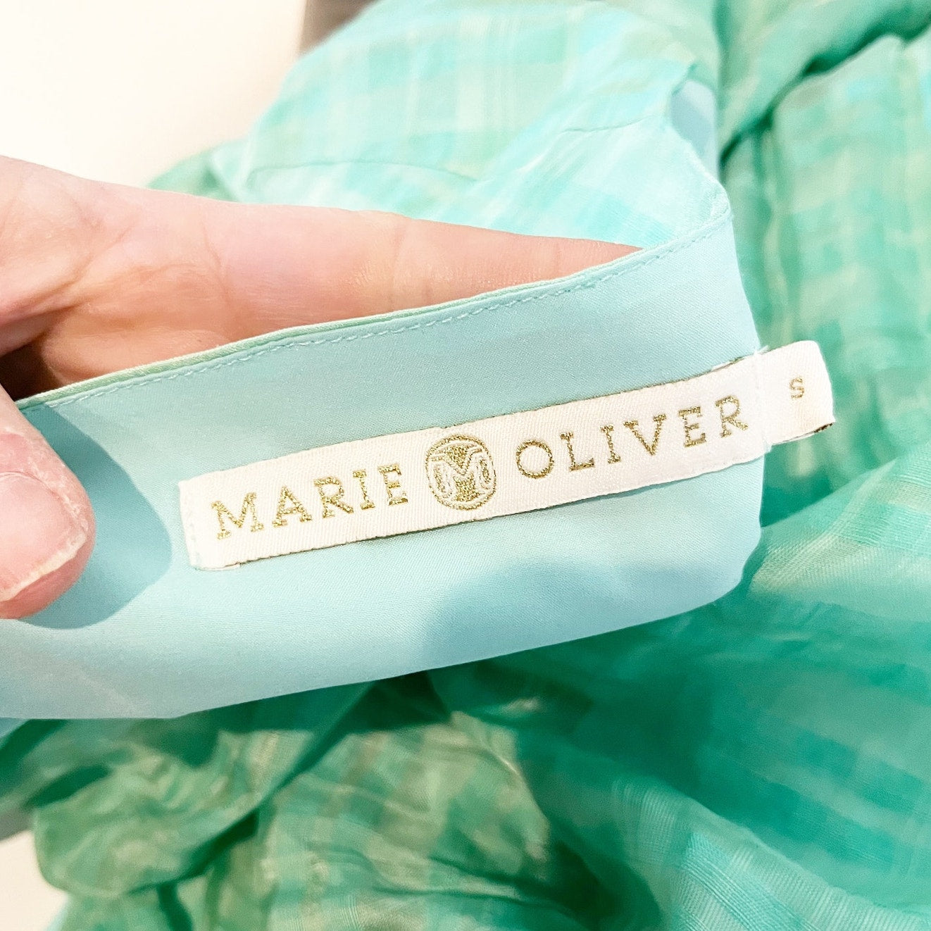 Marie Oliver Indy Short Sleeve Lined Linen Blend Maxi Dress Green Small