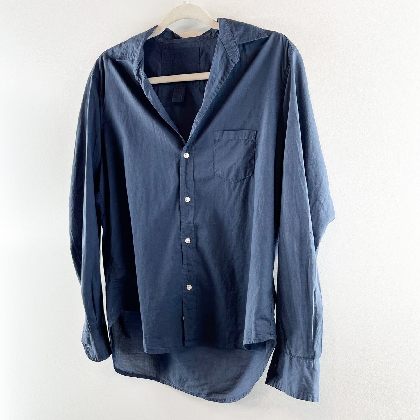 Frank & Eileen "Eileen" Cotton Button Up Shirt Blouse Blue Small