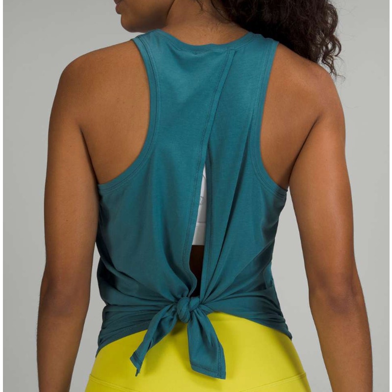 Lululemon All Tied Up Tank Top Pima Cotton Capture Blue 8