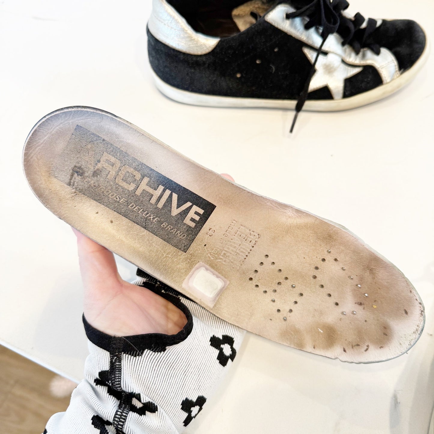 Golden Goose Archive Suede Deluxe Superstar Sneakers Black Silver 8