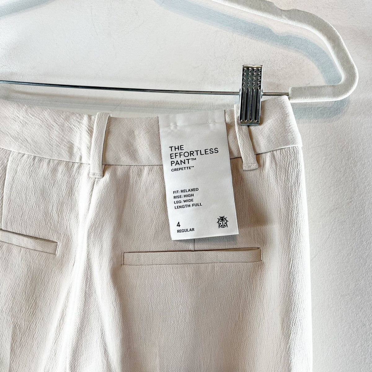 Aritzia The Effortless Pants Trousers Crepette Metropolis Taupe Cream 4