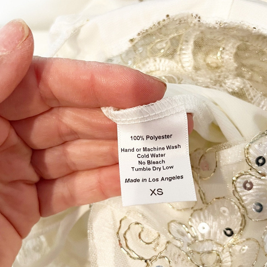 Lucy in the Sky Tulum Lace Double Slit Maxi Dress White XS