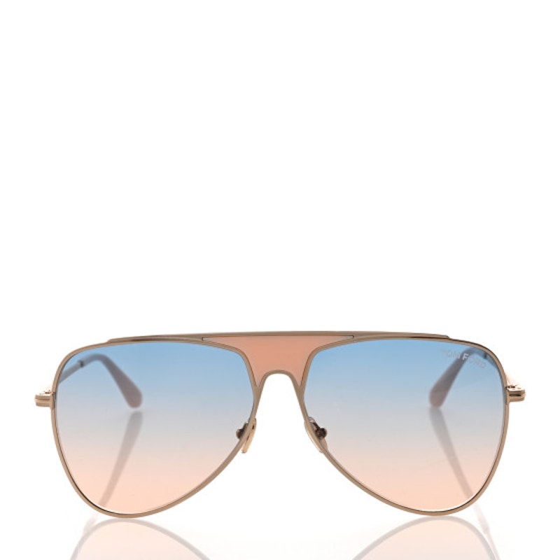 Tom Ford Metal Resin Ethan Pilot Aviator Sunglasses Pink Ombre Gradient