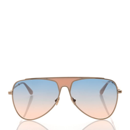 Tom Ford Metal Resin Ethan Pilot Aviator Sunglasses Pink Ombre Gradient