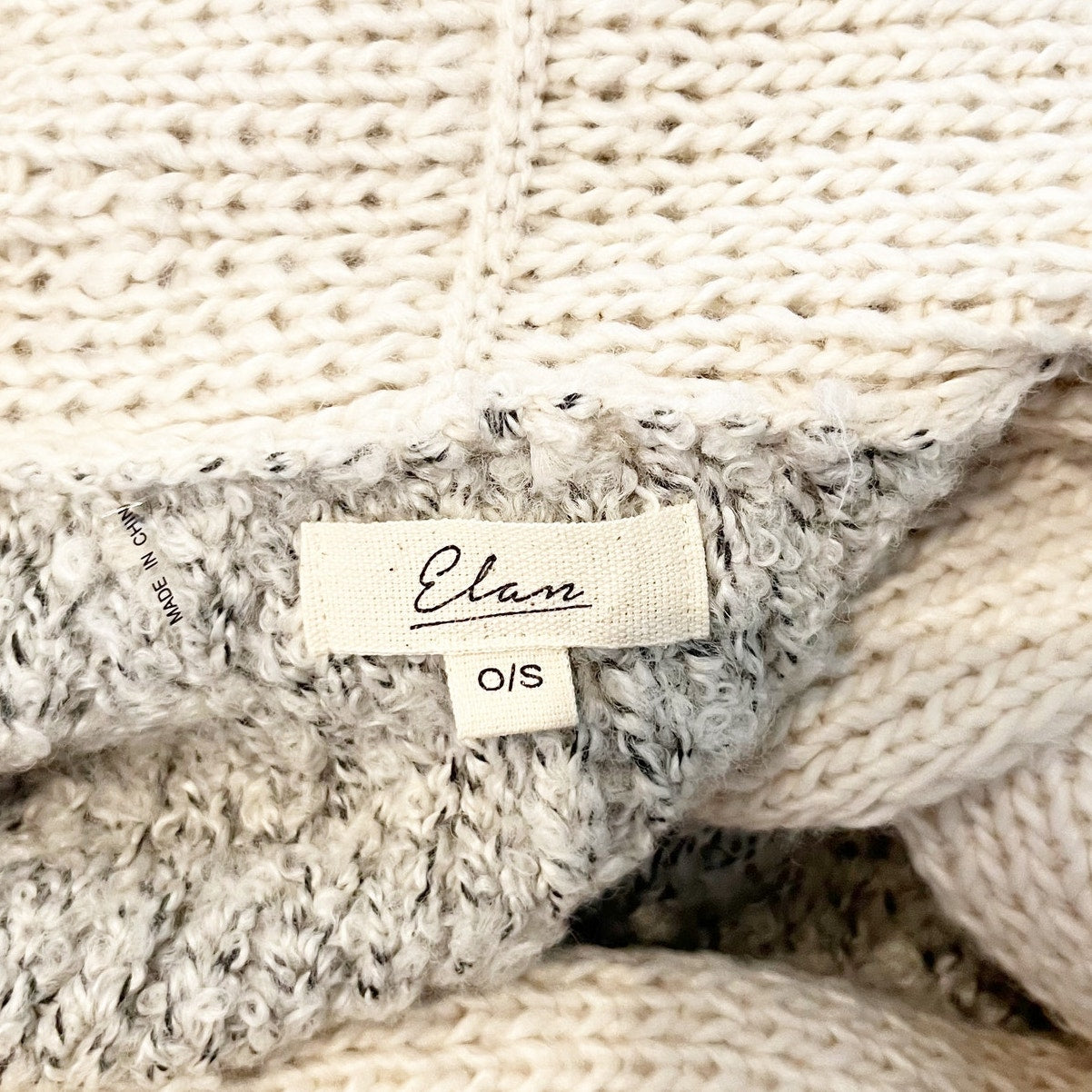 Elan Colorblock Short Sleeve Open Knit Sweater Cardigan Beige Gray One Size
