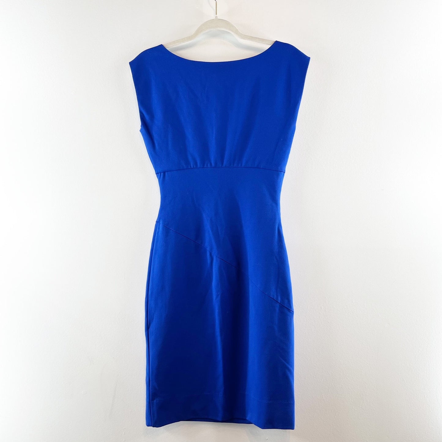 Diane Von Furstenberg Bevin Cap Sleeve Ruched Mini Shift Dress Royal Blue 4