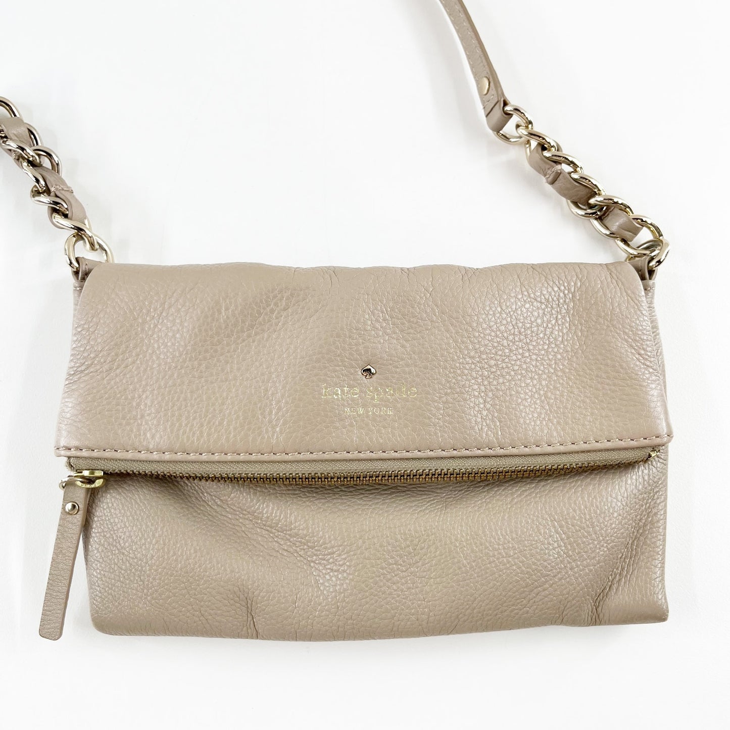 Kate Spade Cobble Hill Crossbody Leather Purse Bag Beige Tan