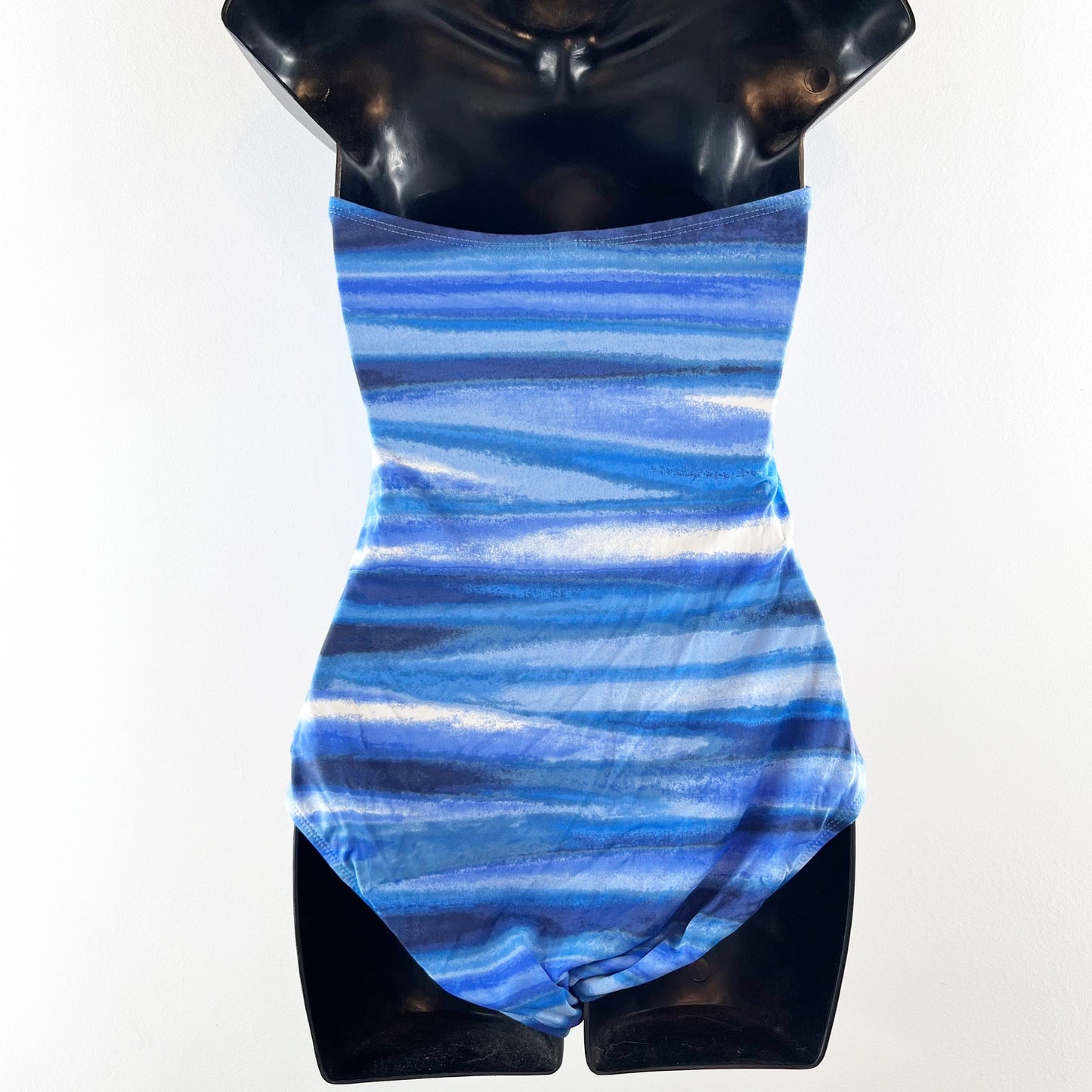 Tommy Bahama Ruched Strapless One Piece Swimsuit Blue 10