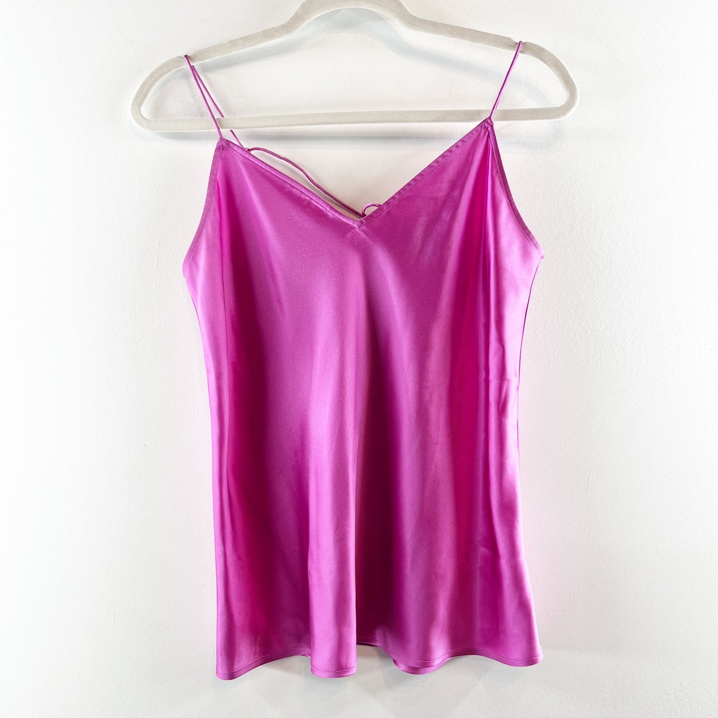 Paige Cicely Silk Sleeveless V-Neck Camisole Tank Top Meadow Mauve Medium