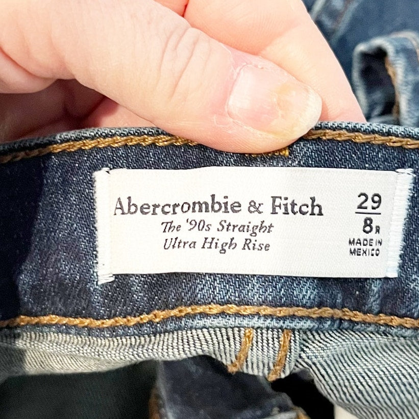 Abercrombie & Fitch The '90s Straight Leg Ultra High Rise Jeans Blue 8 / 29