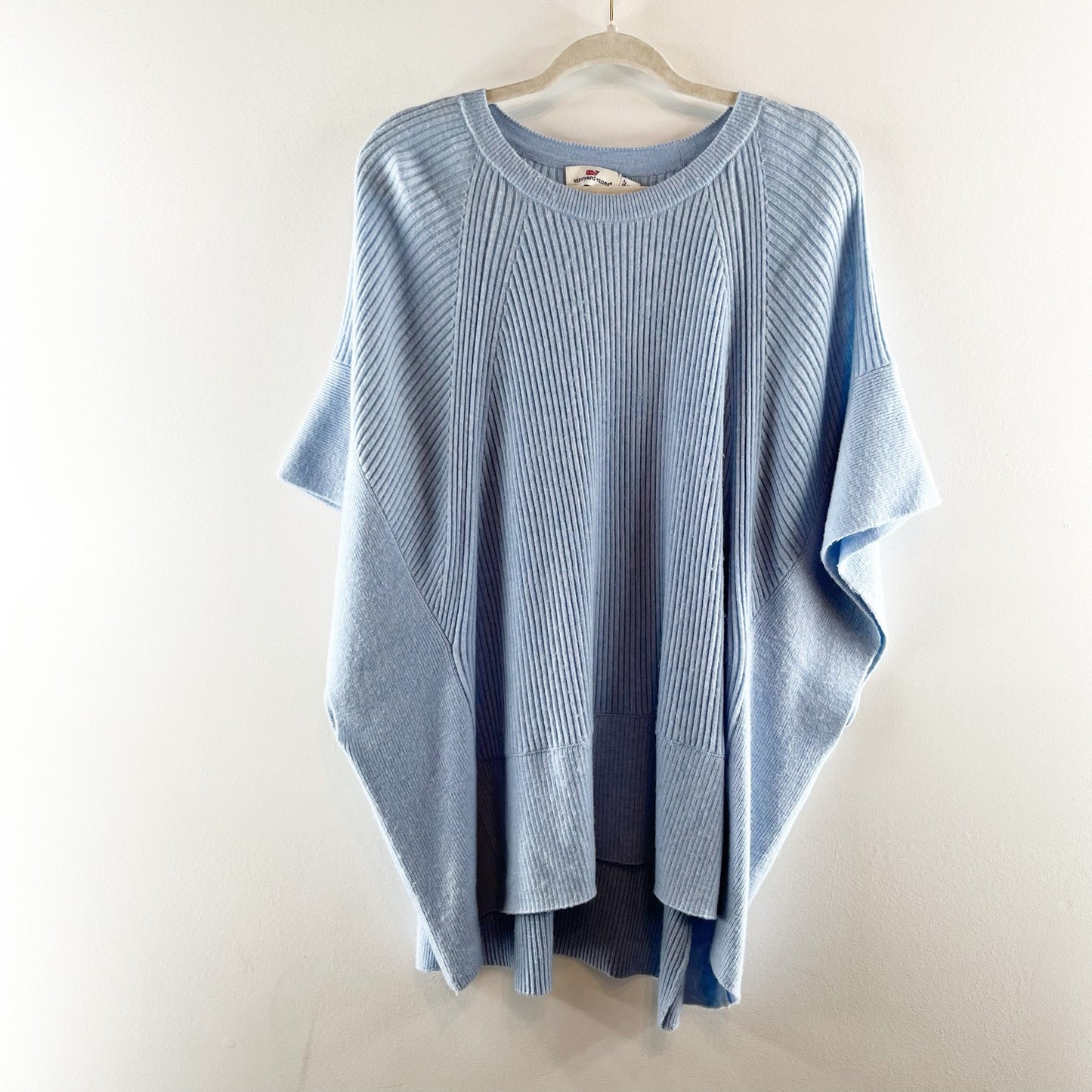 Vineyard Vines Short Sleeve Poncho Cape Sweater Blue XS / S