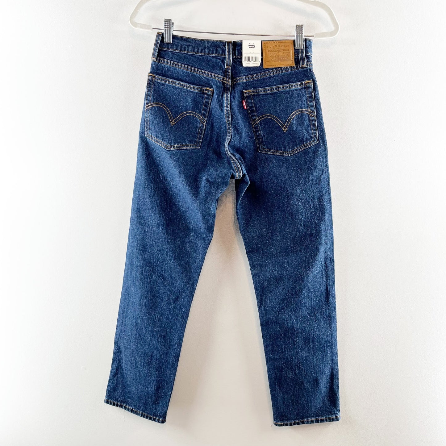 Levi's High Rise Button Fly Denim Wedgie Straight Jeans Salsa Dark Stone Blue 26