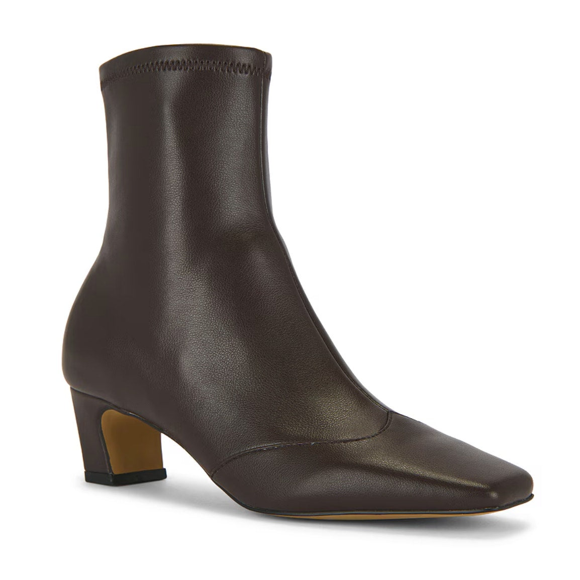 Steve Madden Jeter Sock Ankle Booties Kitten Heel Boots Brown 8