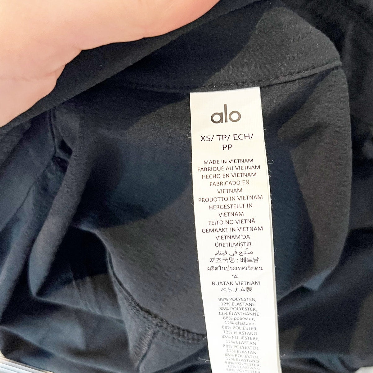 Alo Dreamscape Button Down Long Sleeve Shirt Top Black XS