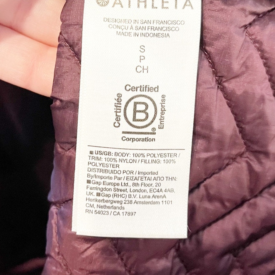 Athleta Cozy Sherpa Snap Oversized Fleece Jacket Burgundy Small