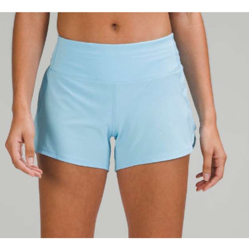 Lululemon Speed Up Mid-Rise Lined Short 4" Blue Chill 6