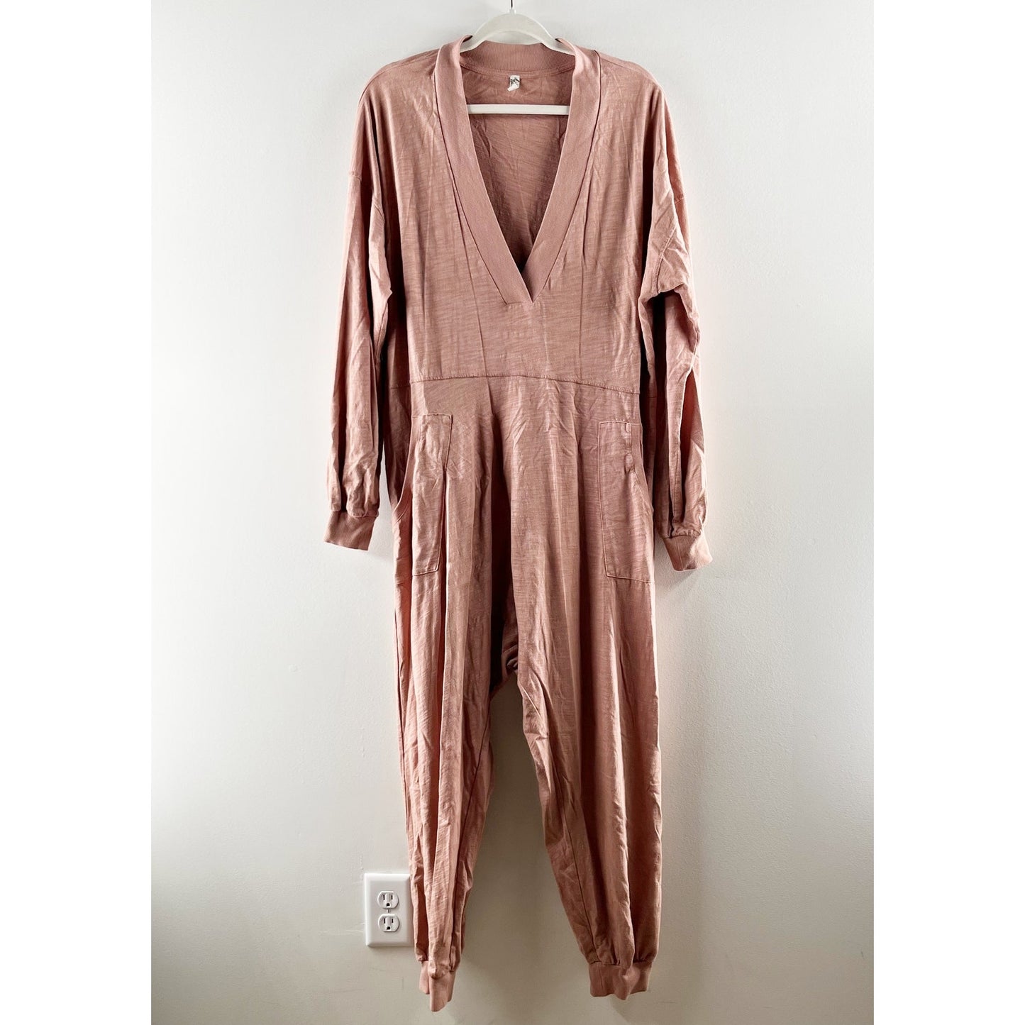 Free People Movement Just Because V-Neck Oversized Jumpsuit Summer Sparrow Small