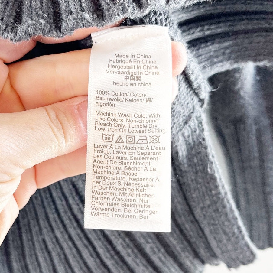 J. Crew Cotton Turtleneck Sweater Heather Charcoal Gray Small