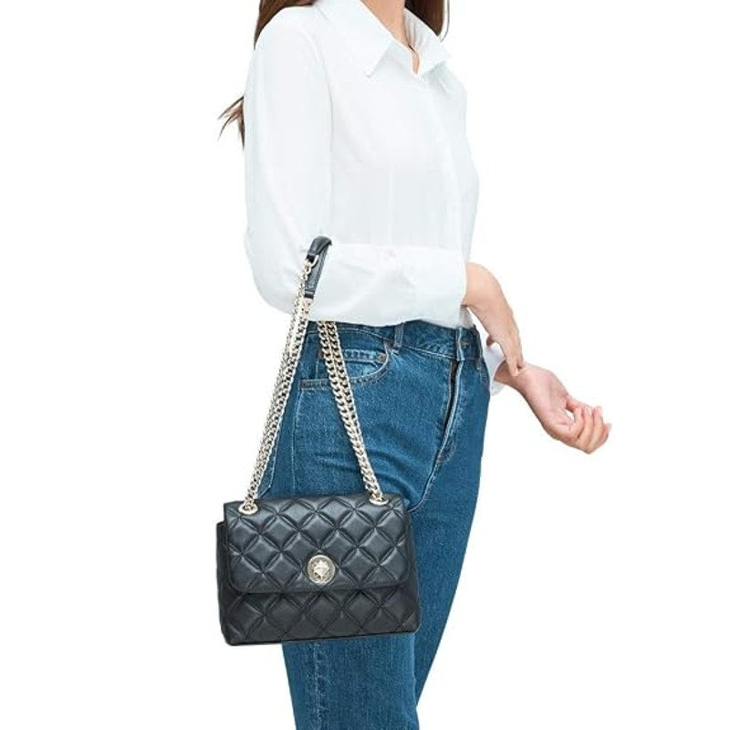 Kate Spade Natalia Quilted Black Leather Flap Shoulder Bag with Chain Strap