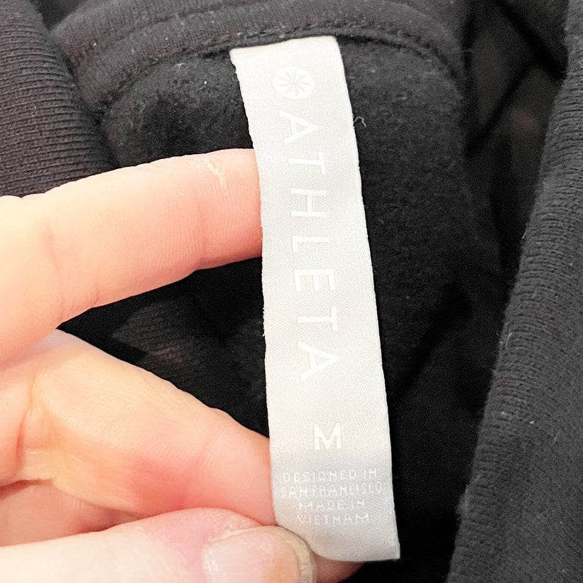 Athleta 24/7 Funnel Neck Long Sleeve Pullover Sweatshirt Black Medium