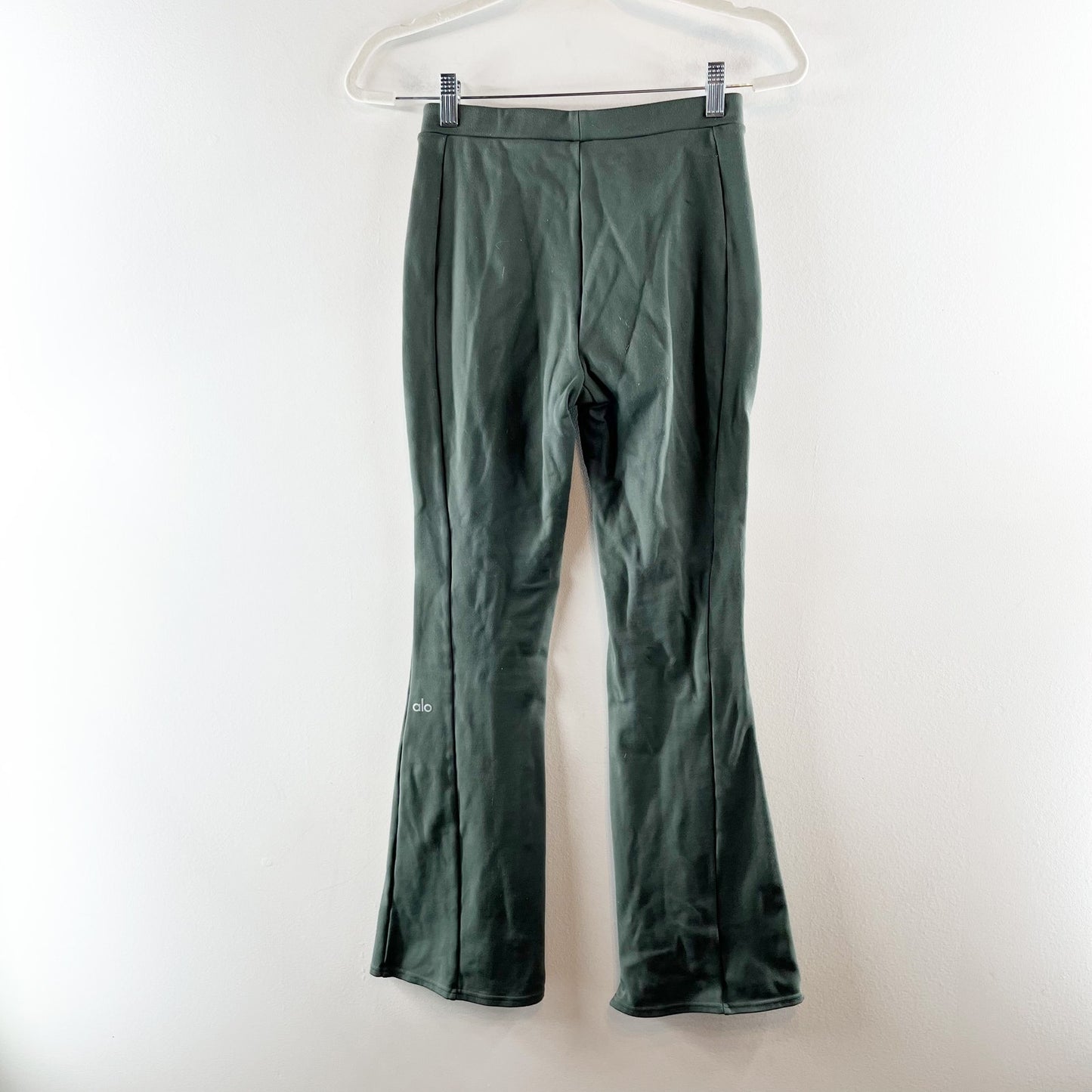 Alo Yoga Softsculpt High-Waisted Zip It Flare Legging Pants Cactus Green Small