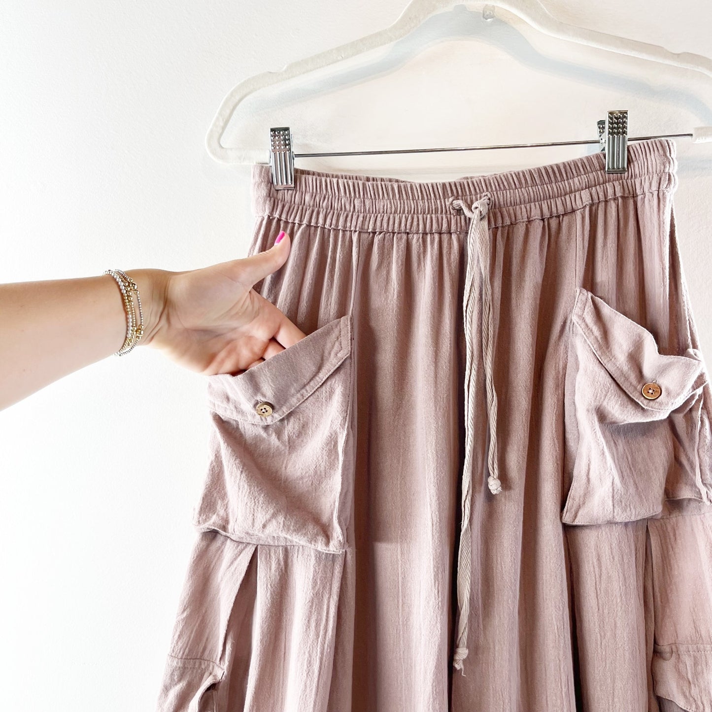 Free People Crafted Utility Cargo Wide Leg Balloon Pants Brown XS