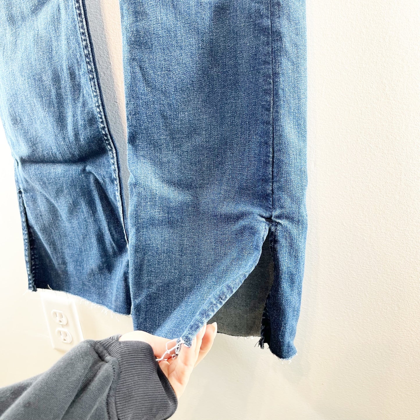Free People High Rise Level Up Slit Bootcut Jeans Night Sky Blue 31 / 12