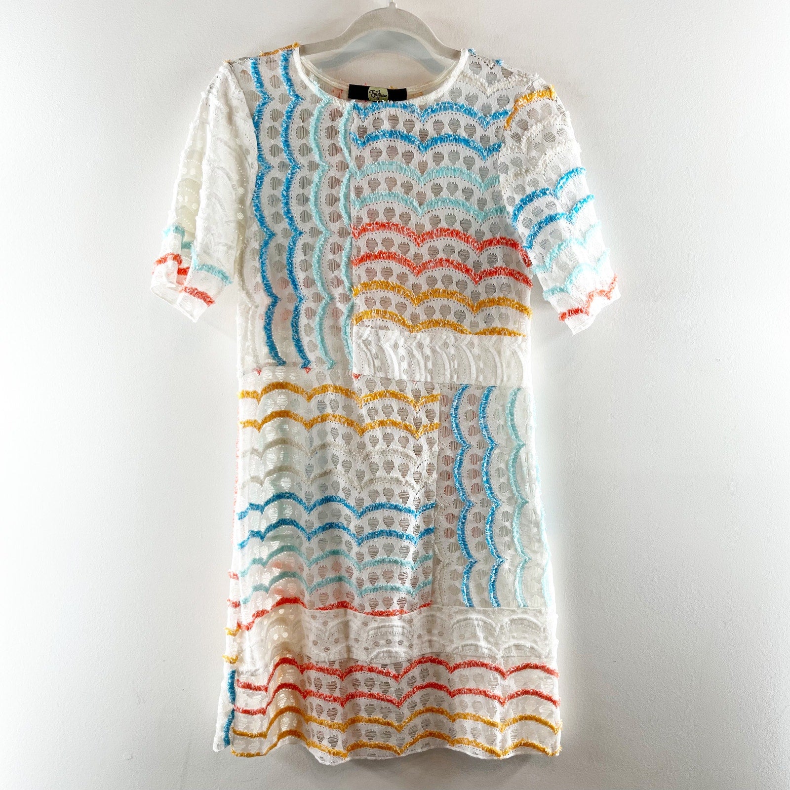 anthropologie embroidered mini dress Anthropologie Eva Franco Short Sleeve Embroidered Mini Dress White 6