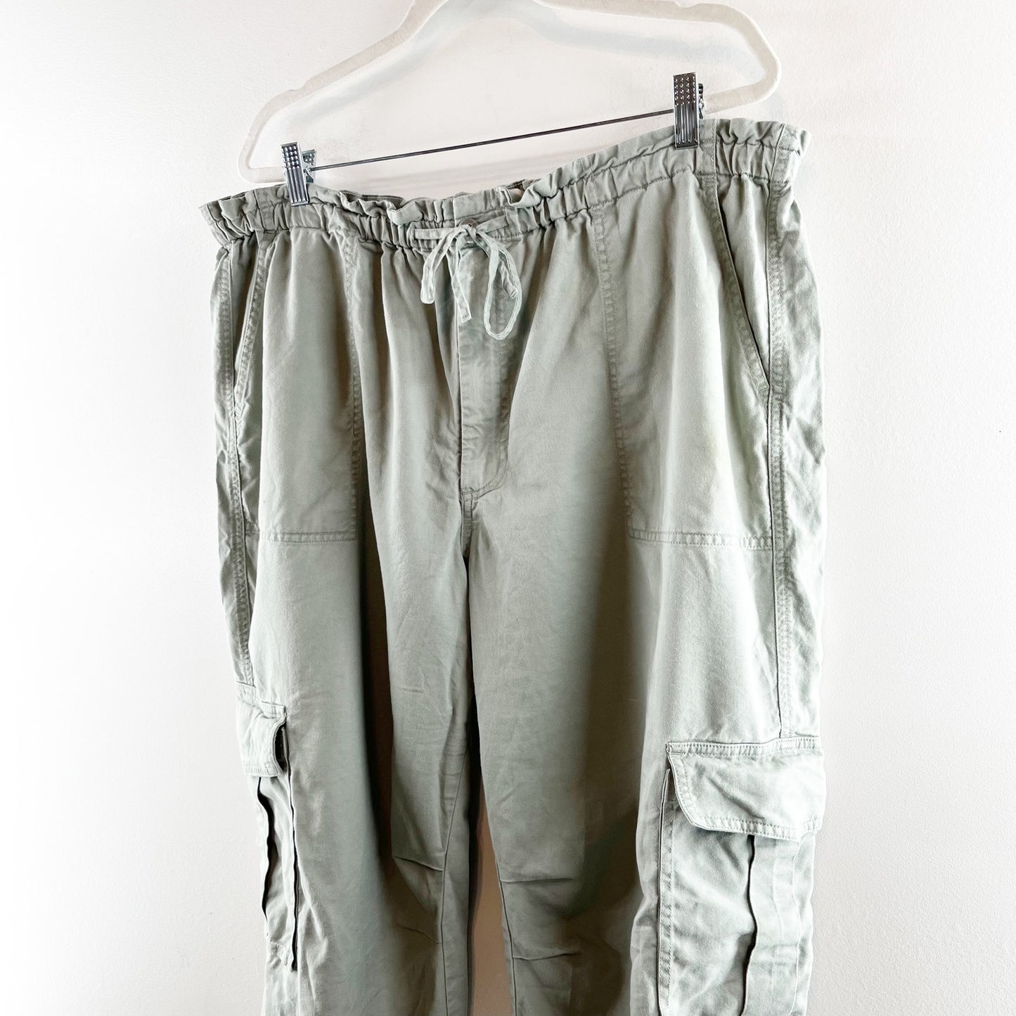 Abercrombie High Rise Baggy Cargo Utility Pants Green XL Petite