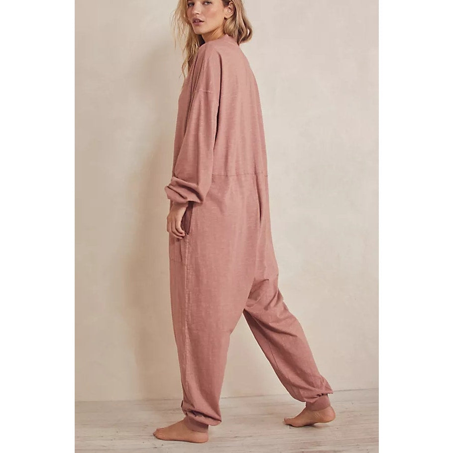 Free People Movement Just Because V-Neck Oversized Jumpsuit Summer Sparrow Small