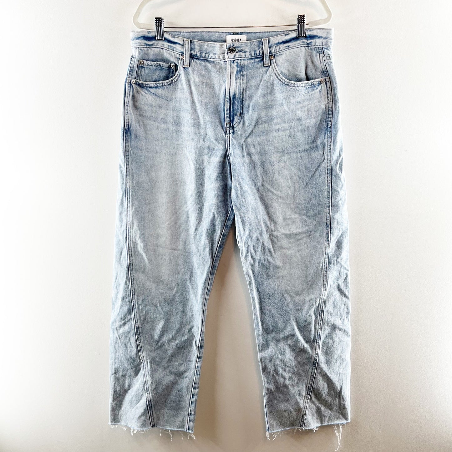 Pistola Seamed Kacey Cotton Blend Mid Rise Straight Leg Jeans Berkeley 31