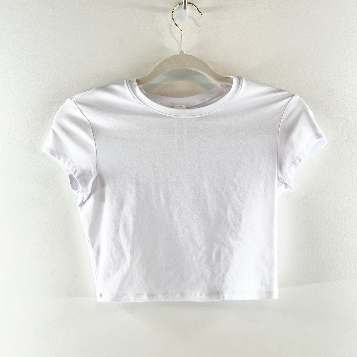Alo Alosoft Finesse Short Sleeve Crew Neck Cropped Baby T-Shirt White Small