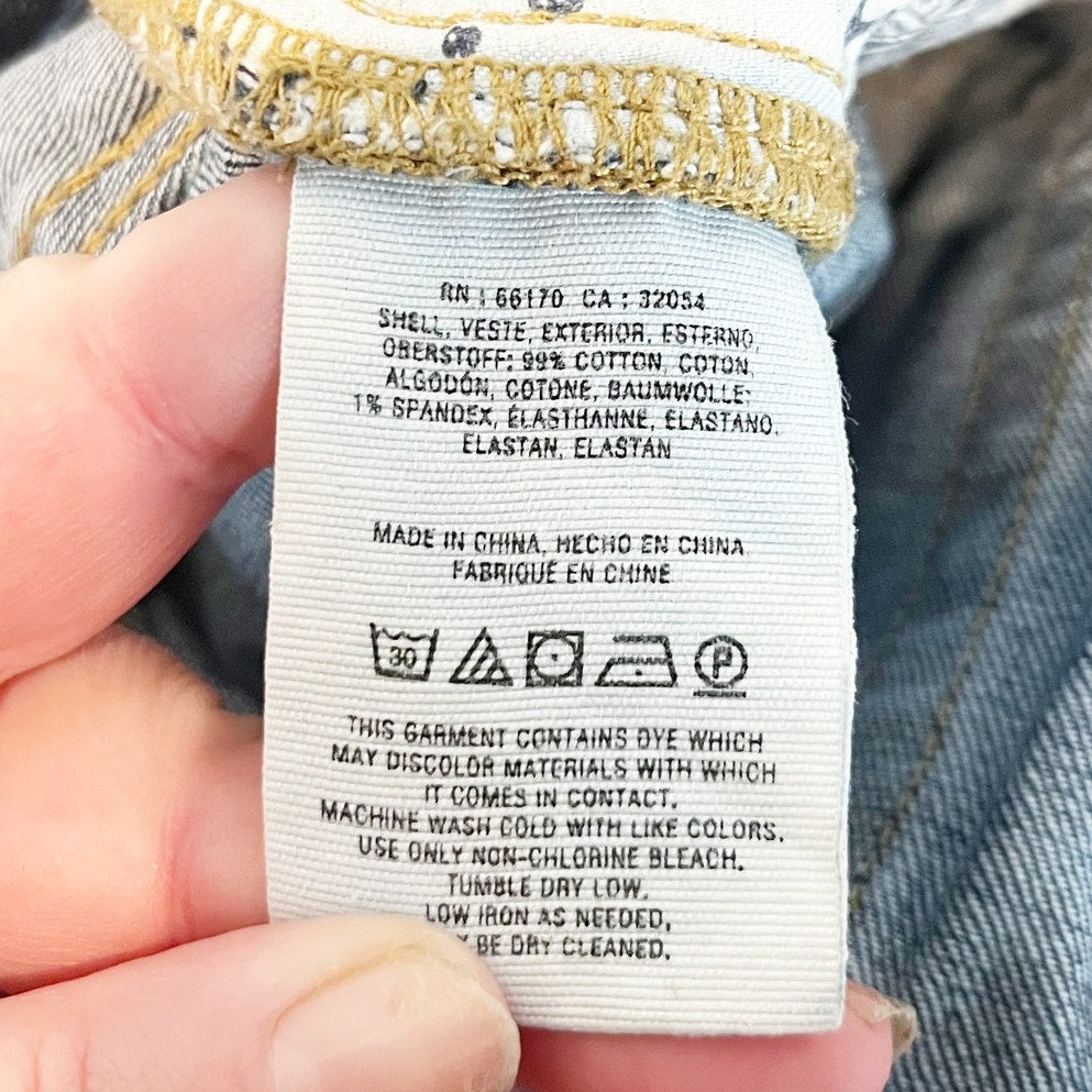 Pilcro and The Letterpress Two Tone Mid Rise Flare Raw Hem Jeans Blue 27