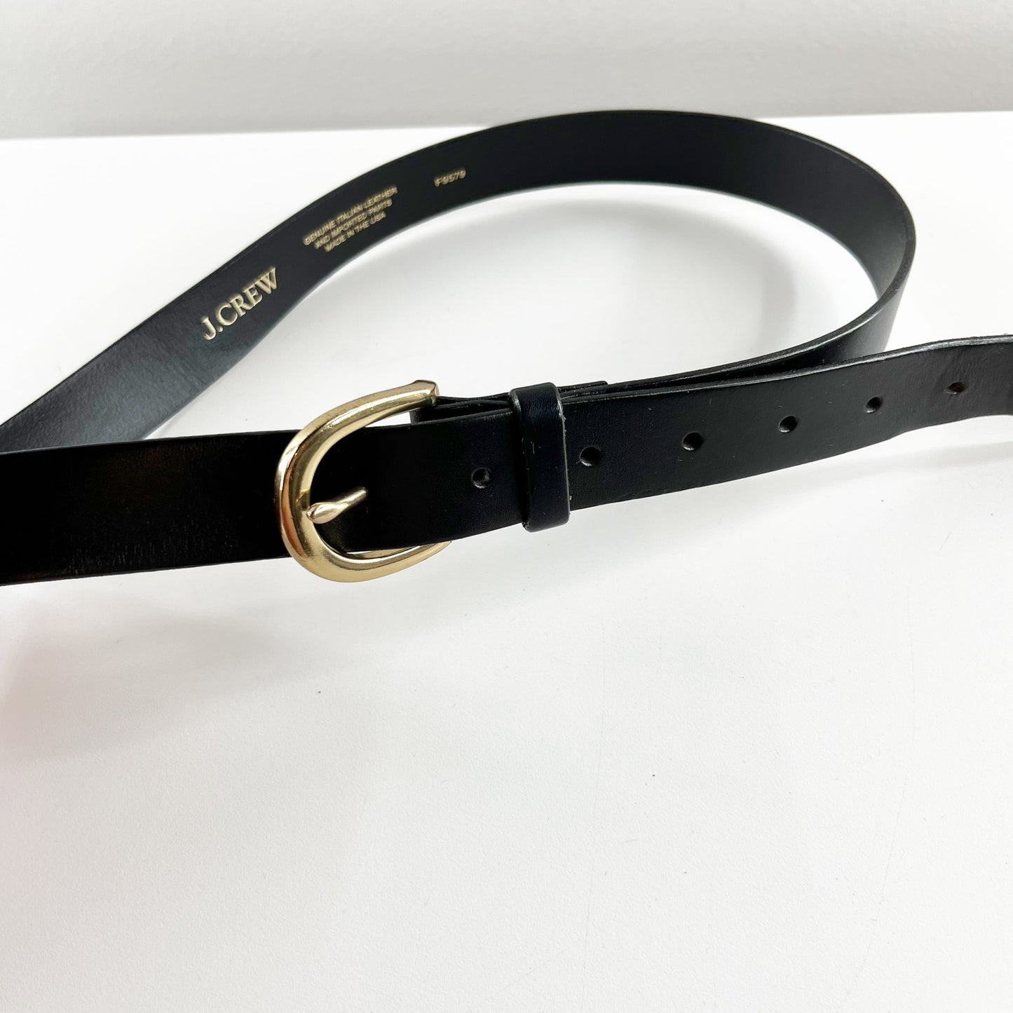 J. Crew Genuine Italian Leather Adjustable Classic Waist Belt Black Small