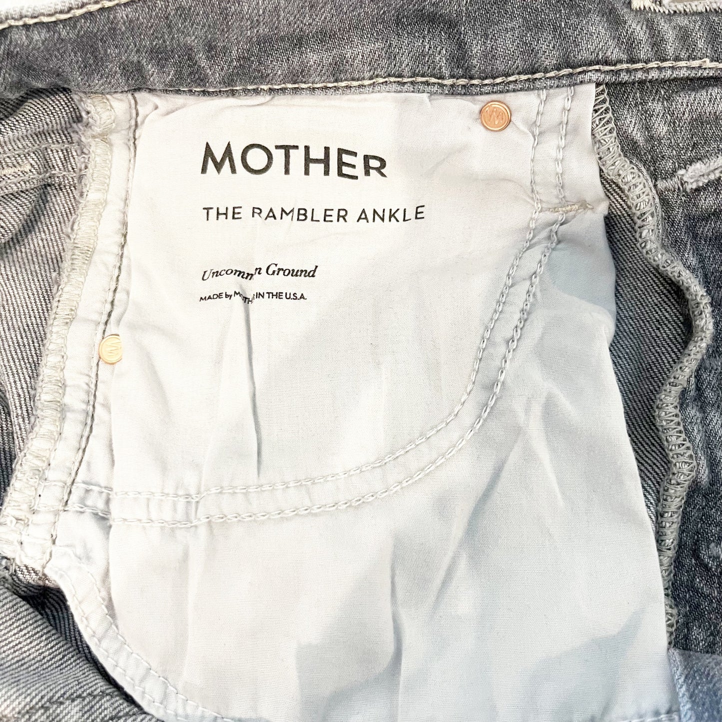 Mother The Rambler Ankle Wide Leg Cropped Jeans Uncommon Ground Gray 25 / 0