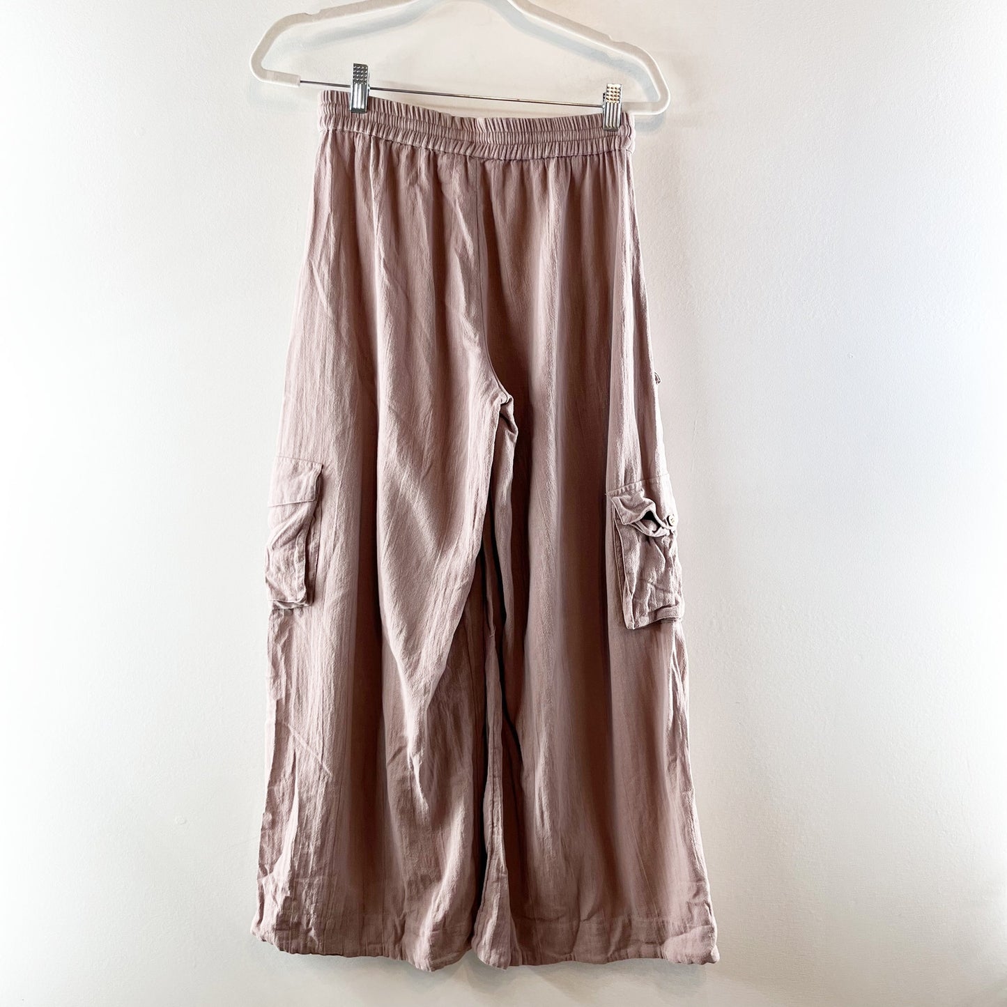 Free People Crafted Utility Cargo Wide Leg Balloon Pants Brown XS
