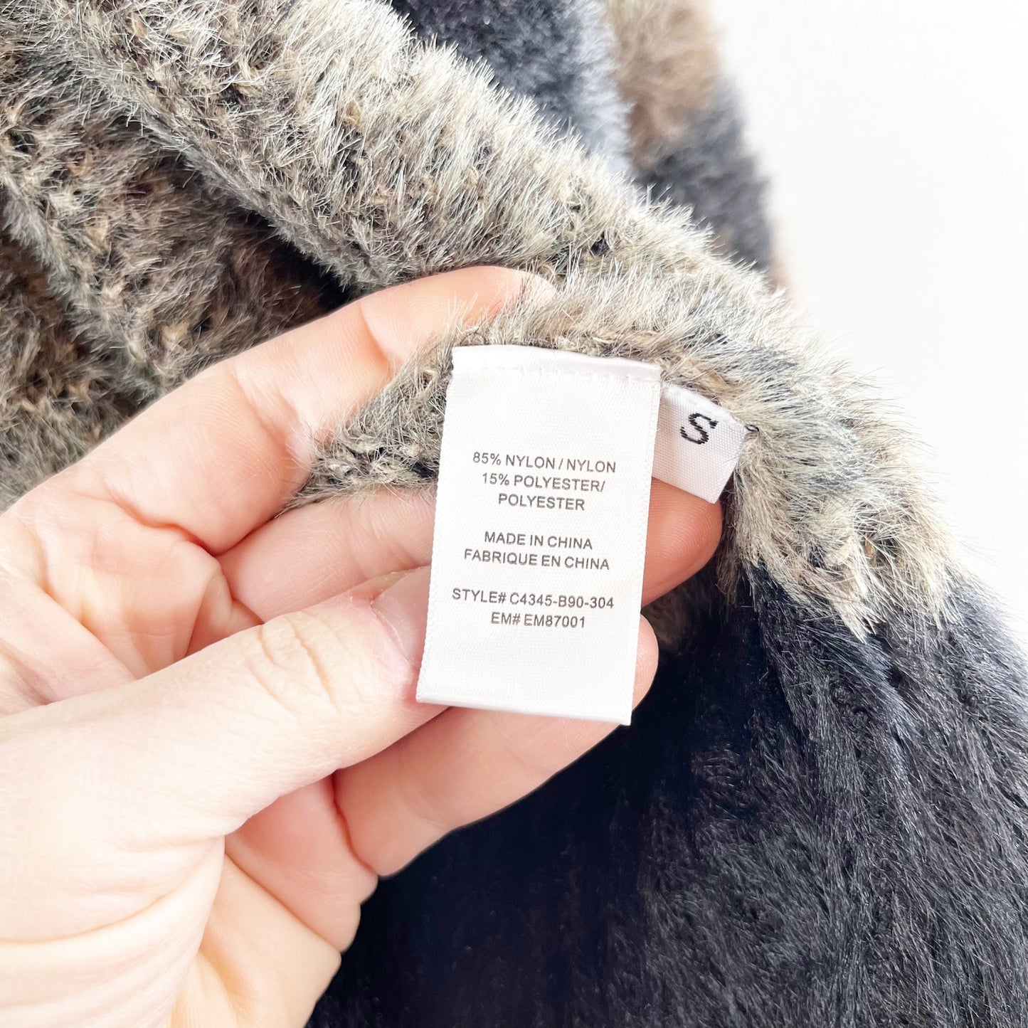 Cloth & Stone Camo Button Up Fuzzy Knit Cardigan Sweater Green Black Small